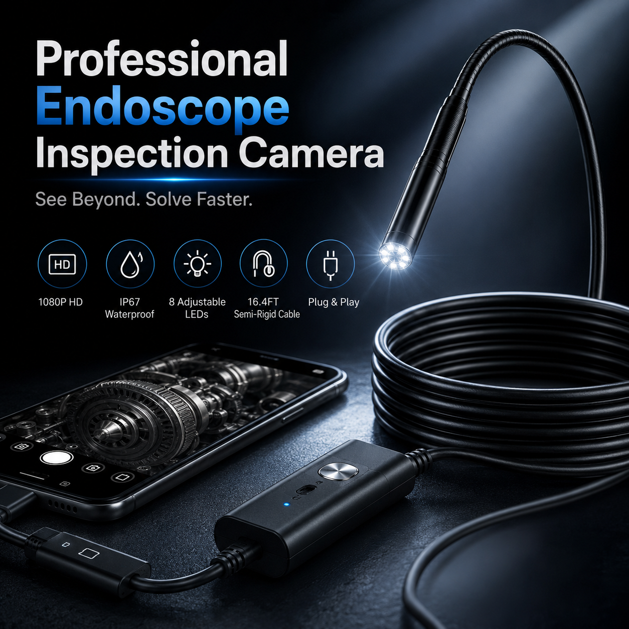 2026 New Arrival | HD Endoscope Camera – Waterproof Inspection Camera