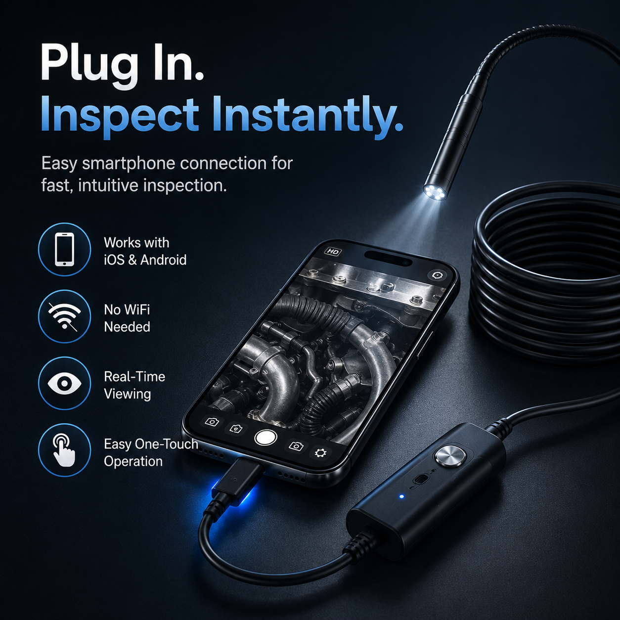 2026 New Arrival | HD Endoscope Camera – Waterproof Inspection Camera