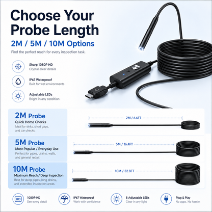 2026 New Arrival | HD Endoscope Camera – Waterproof Inspection Camera